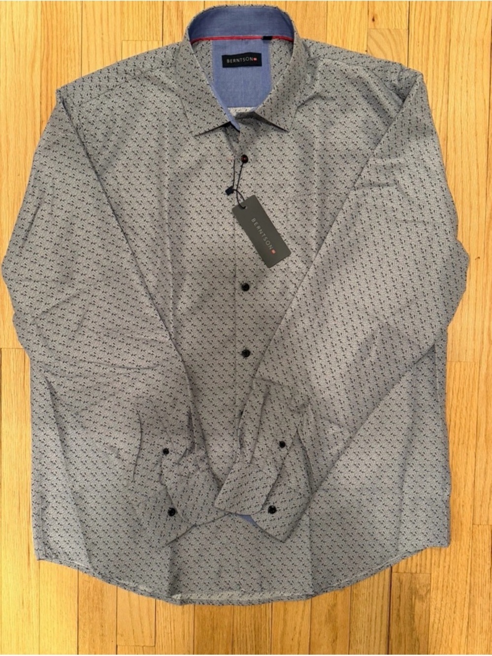 Slim Fit Gray Patterned Men's Shirt